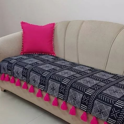 Cushion Cover Designs Sofas, How To Cover Sofa, Diy Sofa Throw Cover, How To Make Sofa Covers At Home, Sofa Cover Ideas Indian, Table Cover Ideas For Home, Sofa Throw Ideas, Sofa Cover Ideas Living Rooms, Cushion Cover Designs Ideas