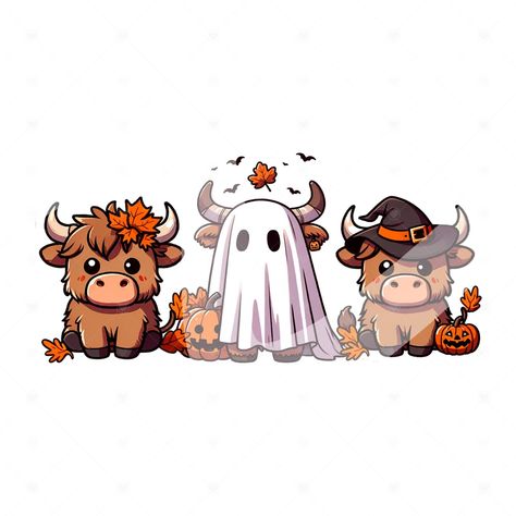 Farm Halloween, Cow Halloween, Cow Wallpaper, Halloween Wallpaper Iphone Backgrounds, Fall Drawings, Halloween Wallpaper Backgrounds, Halloween Wallpaper Cute, Baby Highland Cow, Western Halloween