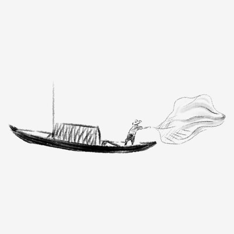 Fishing Net Drawing, Fishing Net Illustration, Fishing Net Art, Fishing Boat Drawing, Net Drawing, Black Awning, Net Illustration, Boat Png, Fishing Illustration