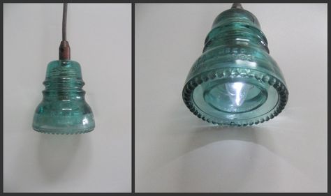 Remodelaholic | Recycling Glass Insulators Into Pendant Light Insulator Lights, Make A Lamp, Diy Lampe, Deco Luminaire, Glass Insulators, Dyi Projects, Deco Originale, Lampe Decoration, Furniture Redo