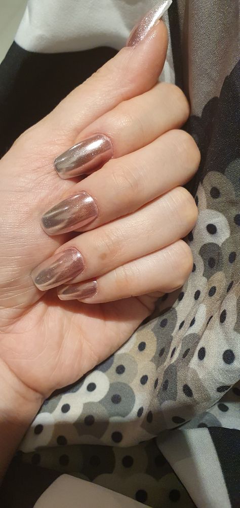 Rose Gold And Silver Nails, Ambre Nails, Silver Ombre, Dusty Rose Wedding, Rose Gold And Silver, Rose Gold Nails, Metallic Nails, Winter Formal, Silver Nails