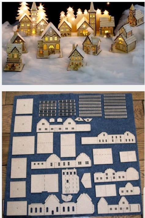 Christmas Door Decorating Contest, Door Decorating Contest, Diy Christmas Village, Christmas Village Display, Country Christmas Decorations, Glitter Houses, Cardboard House, Christmas Projects Diy, Navidad Christmas