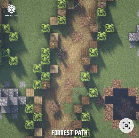 Minecraft Pathways Design Stone, Minecraft Pathing Ideas, Path In Minecraft, Minecraft Path Way Ideas, Minecraft Dirt Path Design, Cottagecore Path Minecraft, Minecraft Path Decorations, Paths In Minecraft, Spruce Path Minecraft