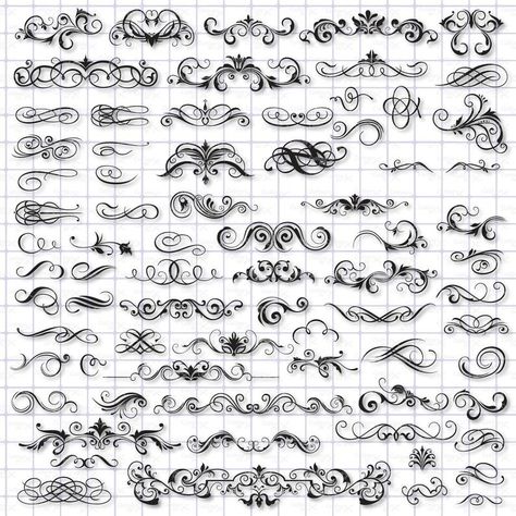 Swirl SVG File Swirl clipart Borders SVG Ornament SVG | Etsy Flourish Border, Clipart Borders, Calligraphy Fonts Alphabet, Trippy Cartoon, Jewel Tattoo, Htv Projects, Flourish Design, Ornament Drawing, Svg Wedding