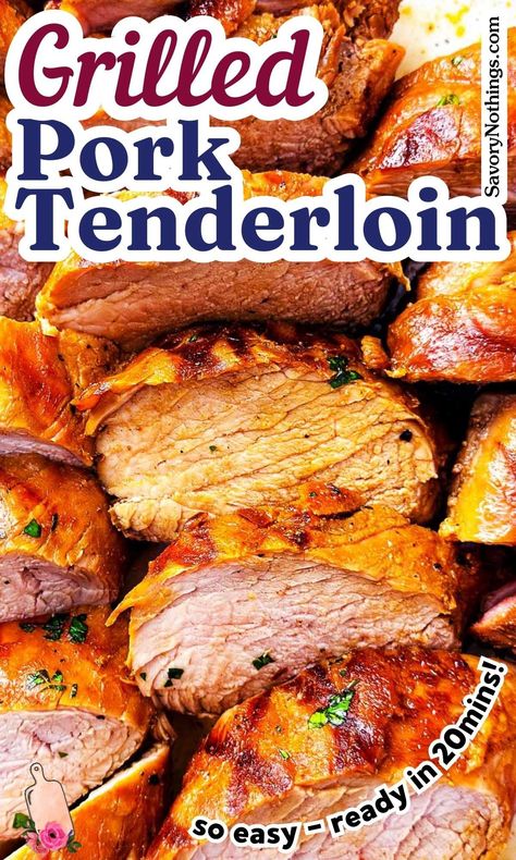 This Grilled Pork Tenderloin recipe is a real keeper! It delivers juicy, tender, and delicious results without any need for marinating – and it cooks in just 15 minutes. This easy grilling recipe is a breeze to make, and the results are always fork-tender and packed with sizzling flavor. It’s so foolproof that even if you’re new to grilling, you’ll end up with a delicious dish every time! | #easyrecipes #summerrecipes #grilling Grilled Pork Tenderloin Recipes, Pork Tenderloin Recipe, Easy Grilling Recipes, Tenderloin Recipe, Grilled Pork Tenderloin, Grilled Dinner, Easy Grilling, Tenderloin Recipes, Pork Tenderloin Recipes