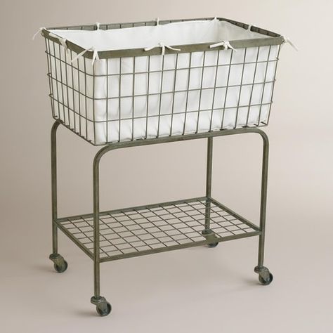 Laundry Basket Love - Beneath My Heart Rolling Laundry Cart, Wire Laundry Basket, Basket On Wheels, Laundry Basket On Wheels, Laundry Room/mud Room, Laundry Time, Laundry Cart, French Laundry, Laundry Baskets