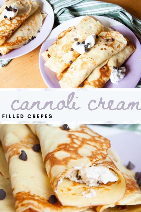 Cream Crepes, Cannoli Filling, Crepes Filling, Cannoli Cream, Recipe For Breakfast, Sweet Crepes, Perfect Brunch, Crepe Recipes, Best Breakfast Recipes