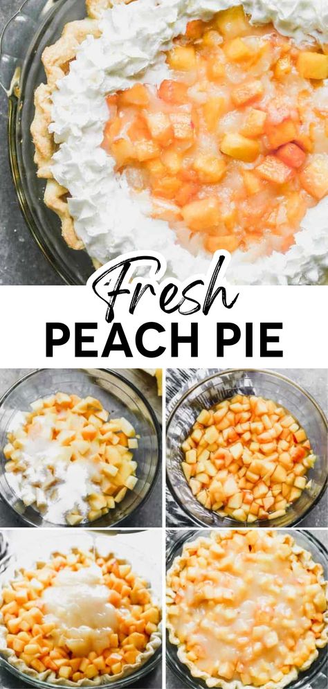 Fresh Peach Recipes Pie, Cold Peach Pie, Fresh Peach Pie Recipes, Fresh Fruit Pie, Summertime Meals, Peach Pie Recipe, Fresh Peach Recipes, Fresh Peach Pie, Peach Pie Recipes