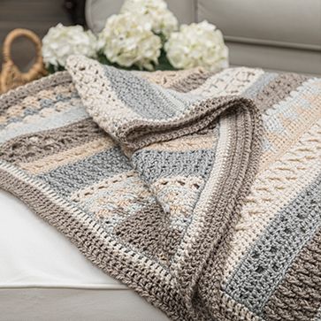 Blanket Styling, Crochet Sampler Afghan, Striped Afghan, Chunky Crochet Blanket Pattern, Bobble Crochet, Annie's Crochet, Crochet Throw Pattern, Blanket Design, Chunky Crochet Blanket