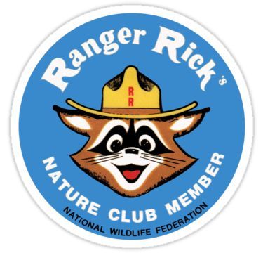 Ranger Rick's Nature Club Vintage Member Badge Sticker Ranger Rick, Outdoor Graphics, Nature Club, Bingo Night, Smokey The Bear, Smokey Bear, Smokey The Bears, Vintage Stickers, Peel And Stick Vinyl