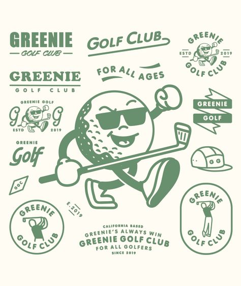 Golf T Shirt Designs, Retro Logos Design, Golf Illustration Design, Vintage Country Club Logo, Golf Logos Ideas, Country Club Logo Design, Golf Club Branding, Vintage Golf Logo, Golf Brand Logo