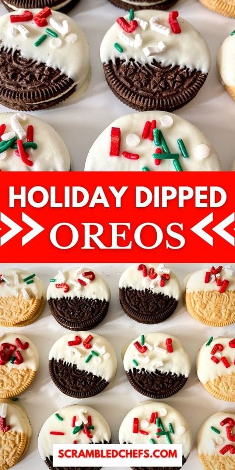 Dipped Christmas Cookies, Cookies Store, Oreo Christmas, Christmas Oreos, Oreos Cookies, Oreo Cookies Dipped, Christmas Sweet Treats, Xmas Desserts, Chocolate Dipped Oreos