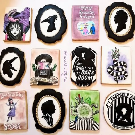 Beetlejuice Sugar Cookies Decorated, Beetlejuice Cookies Royal Icing, Beetlejuice Decorated Cookies, Beetlejuice Sugar Cookies, Beetle Juice Cookies, Beetlejuice Cookies Decorated, Beetlejuice Cookies, Thirty Fine, Beetlejuice Birthday