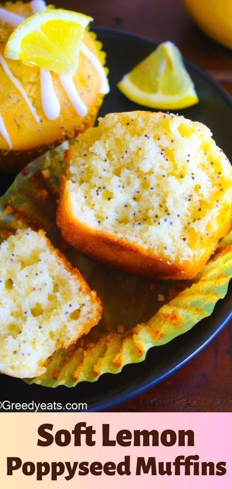 Sour Cream Muffins Healthy, Lemon Muffins Healthy, Poppy Seed Muffins Healthy, Lemon Poppyseed Muffins Easy, Poppy Seed Muffins Recipe, Poppy Seed Muffin Recipe, Lemon Poppy Seed Muffins Recipe, Lemon Muffin Recipes, Lemon Breakfast