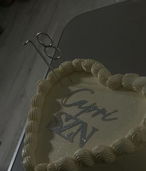 Capricorn Birthday Cake, White Heart Cake, City Aesthetic Night, His 30th Birthday, 19th Birthday Cakes, Bolo Red Velvet, 17th Birthday Ideas, Capricorn Birthday, Unique Birthday Cakes