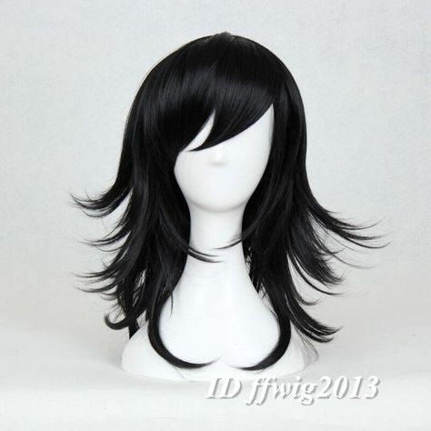 Tomoko Kuroki, Black Cosplay Wig, Hair Color Underneath, Long To Short Hair, Cosplay Hair, Eye Cover, Hair Stylist Life, Hair Reference, Cosplay Wig