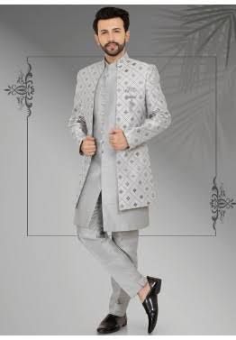 https://encrypted-tbn0.gstatic.com/images?q=tbn:ANd9GcRTXVxO7pGjGPBtz8mMnSyNIgddPvpk5kj8lw&usqp=CAU Grey Sherwani For Men, Grey Sherwani, Mens Activewear Fashion, Kurta Set With Jacket, Kurta Pajama With Nehru Jacket, Indo Western Dress For Men, Pathani For Men, Wedding Clothes For Men, Jodhpuri Suits For Men