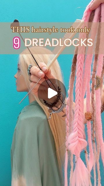 Marjolein van der Weide on Instagram: "✨Tutorial Time ✨ HAIRSTYLE with minimum effort 🙌  👉 THIS took only 9 dreadlocks and braid extensions to make this hairstyle.  You can already change the hair game with a mini partial Peekaboo style.  Set used for this Tutorial: 🌸 Pink Blossom 🌸  The temporary dreads & braids can be installed by braiding them in or clipping them in.  ⚠️ Comment “PINK BLOSSOM” to check this set out in my 🛍️, I will inbox you with the direct 🔗   🧚‍♀️ Mannequin is wearing Top “Blousa Antiqua” also available in my 🛍️ . . . #hairtutorial #hairstylist #hairideas #summerhair #pinkhair #braiding #dreads #fyp" Diy Dreadlocks Tutorials, Braid In Dreads Extensions, Partial Dreads Hairstyles, Braiding Dreads, Viking Dreads Women, Peekaboo Dreads, Partial Dreads Placement, Synthetic Dreads Diy, How To Make Dreads