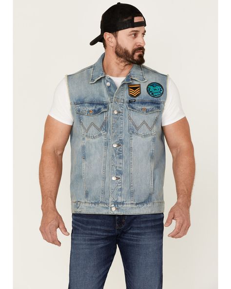 Black denim vest