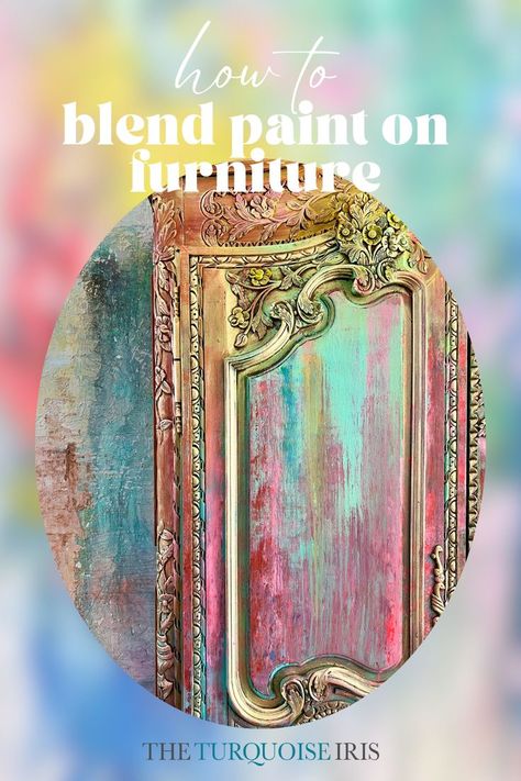 Learn how to blend paint on furniture for a colorful maximalist style without muddiness or mess! Maximalist Painting, Paint On Furniture, Colorful Maximalist, Painted Furniture Designs, Fantasy Furniture, Maximalist Style, Gallon Of Paint, Furniture Painting Techniques, Colorful Paintings Acrylic