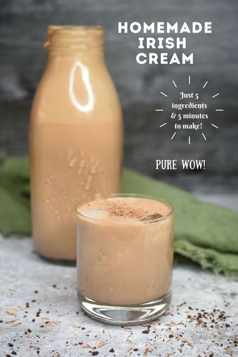 Homemade Irish Cream Recipe - Better than Bailey's! Homemade Liqueur Recipes, Homemade Baileys Irish Cream, Baileys Irish Cream Recipes, Irish Cream Recipe, Homemade Baileys, Homemade Irish Cream, Baileys Recipes, Coffee Granules, Liqueurs Recipes