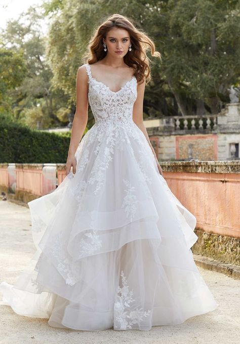 Layered Tulle Wedding Dress, Morilee Wedding Dresses, Tiered Tulle Wedding Dress, Layered Wedding Dress, Layered Wedding Dresses, Mori Lee Bridal, Single Lady, Structured Corset, Wedding Renewal