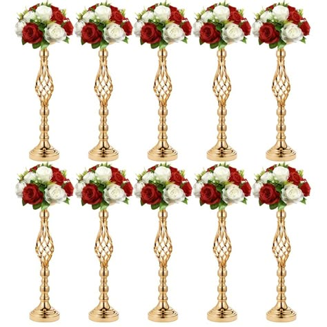 PRICES MAY VARY. FRIENDLY REMINDER: The color is some kind between gold and rose gold. Due to the light and screen difference, the item's color may be slightly different from the pictures. Constructed with sturdy zinc alloy and plated for anti rust, the gold centerpieces for wedding table are durable and stable. Package Includes: you will receive 10 pieces wedding centerpieces, Each flower stand measures 20.87"/ 53cm in height, 5.51"/ 14cm in bottom diameter and 5.91"/ 15cm in top diameter. Flow Wedding Centerpieces Cylinder Vases, Table Decorations Party, Gold Wedding Centerpieces, Vases For Centerpieces, Birthday Details, Gold Wedding Flowers, Centerpieces For Tables, Vases Wedding, Gold Centerpieces