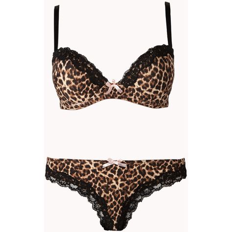 Forever 21 Women's  Ultra Leopard Push-Up Bra Set ($11) ❤ liked on Polyvore featuring intimates, bras, lingerie, undergarments, underwear, intimo, leopard bra, leopard lingerie, leopard print bra and lingerie bra Leopard Lingerie, Womens Tankini Swimwear, Leopard Print Bra, Clueless Outfits, Printed Bras, Cute Bras, Jewelry Outfit, Bras And Panties, Swag Outfits