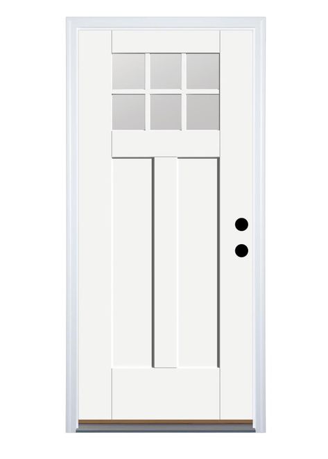 Shaker Exterior Door, Craftsman Exterior Door, Single Front Door, Wood Door Frame, Front Door Styles, Steel Front Door, Craftsman Door, Therma Tru, Exterior Doors With Glass