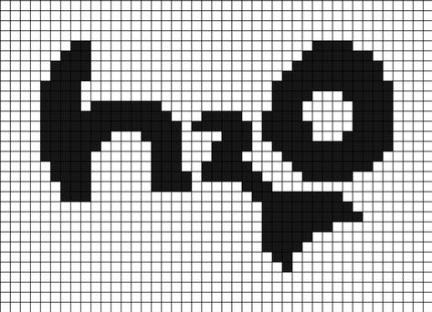 A pixel art template of the H 2 O program (show for Americans) logo, black on white. 2 Colour Tapestry Crochet, H2o Logo, Grid Patterns, Tapestry Crochet Patterns, Bracelets Diy, Art Films, Friendship Bracelets Diy, Needle Work, Tapestry Crochet