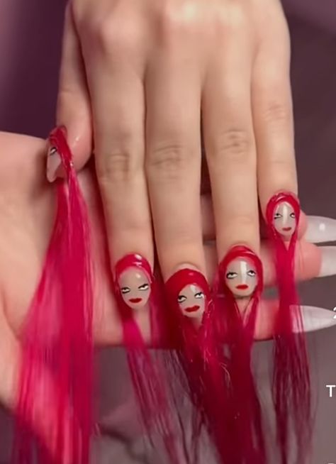 Horrible Nail Designs, Very Ugly Nails, Crazy Weird Nails, Ugliest Nails Ever, Preppy Cute Nails, Funny Nails Design Hilarious, Long Ugly Nails, Ugly Nails Acrylic, Funny Acrylic Nails