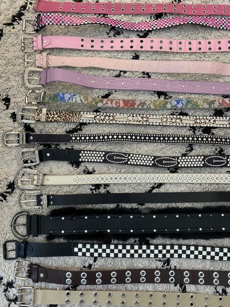 Belt Layering Y2k, Belt Layering, Layering Y2k, Belt Collection, Mens Belts Fashion, Y2k Belt, Digital Closet, Black Y2k, All About Fashion