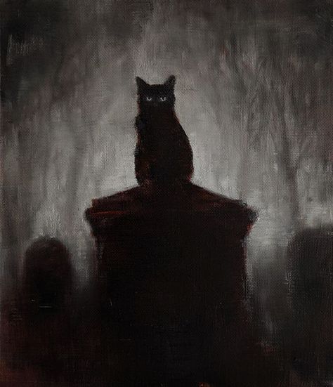 Scary Painting Ideas On Canvas, Black Cat Silhouette Halloween, Cat Cybercore, Painting Ideas On Canvas Aesthetic Dark, Gothic Painting Ideas On Canvas, Gothic Canvas Painting, Scary Painting Ideas, Gothic Painting Ideas, Graveyard Painting