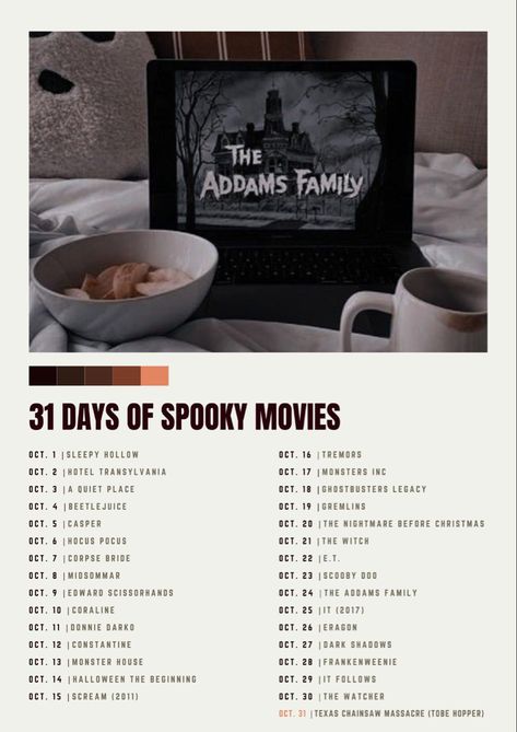 Best Movies To Watch In October, Fall Horror Aesthetic, Spooky Season Movies, Detective Movies List, October Movie List, October Movies, Halloween Movies List, Top 10 Movies, Fall Movie