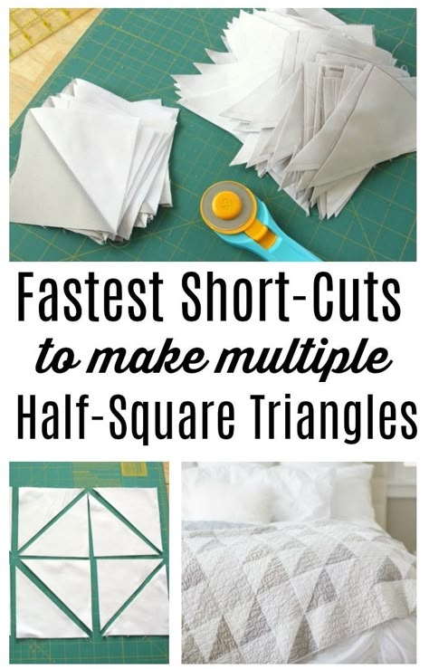 Half Square Triangle Quilts Pattern, Mini Patchwork, Diary Of A Quilter, Triangle Quilt Pattern, Baby Quilt Tutorials, Projek Menjahit, Amy Smart, Quilt Techniques, Quilt In A Day