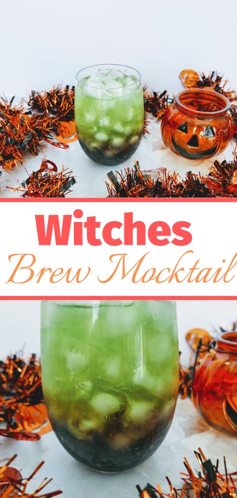 Witches Brew Mocktail! Halloween Cocktails Easy/Halloween Mocktails Easy #WitchesBrew #WitchesBrewMocktail #HalloweenCocktailEasy #HalloweenCocktailRecipes #WitchesDrinks #EasyDrinksforKids #SimpleHalloweenMocktails #SimpleHalloweenCocktails #HalloweenCocktailsforKids Non Alcoholic Witches Brew, Witches Brew Mocktail, Witches Brew Non Alcoholic, Spooky Mock Tails, Mocktail Recipe Halloween, Witch’s Brew, October Mocktails, Spooky Mocktail Recipe, Seasonal Mocktails