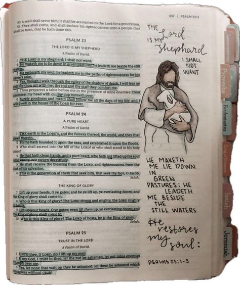 Psalms 23 Bible journaling Psalm 23 Bible Journaling, Psalms 31, Psalms 23, He Leadeth Me, Psalm 25, The Lord Is My Shepherd, Psalm 1, Bible Journaling Ideas Drawings, Psalm 23