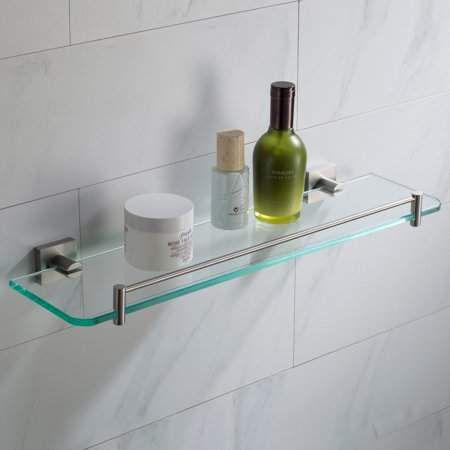 Kraus KRAUS Ventus Bathroom Shelf, Brushed Nickel Finish Glass Bathroom Shelves, Gallery Shelves, Modern Style Bathroom, Master Shower, Shower Organization, Bathroom Shelf, Glass Bathroom, Bath Room, Bathroom Style