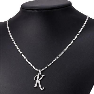 Platinum Plated Initial English K Letter Cubic Zirconia Necklace Pendant  | eBay Silver K Necklace, Initial Necklace K, K Necklace Letter, K Letter Necklace, 2023 Manifestation, Letter K Necklace, Necklace K, K Jewelry, K Letter