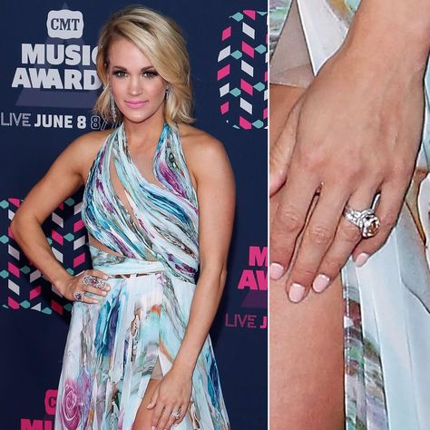 Carrie Underwood Carrie Underwood Wedding Ring, Carrie Underwood Engagement Ring, Carrie Underwood Photos, Stylish Celebrities, Celebrity Engagement Rings, Engagement Celebration, Gorgeous Engagement Ring, Best Engagement Rings, Carrie Underwood