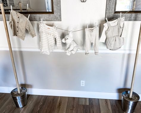 Baby Shower Clothes Line Ideas, Hanging Baby Clothes Decoration, Baby Clothesline Decoration, Baby Clothes Line Decoration, Baby Shower Clothesline Decoration, Clothes Line Baby Shower Decoration, Clothesline Baby Shower Decor, Baby Shower Clothes Line, Baby Shower Clothesline