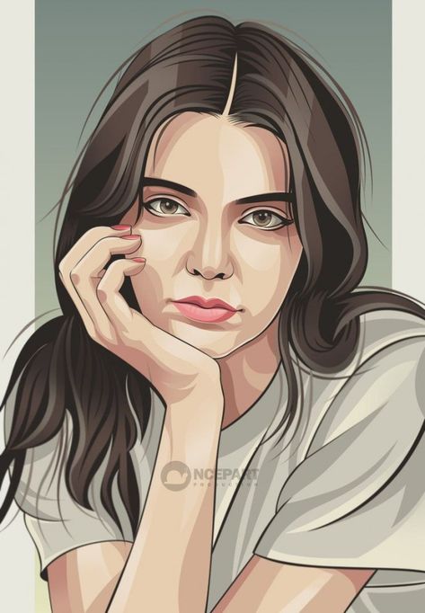 vexel art portrait vector illustration lady white Vector Portrait, Portrait Illustration, Digital Painting, Hair, Black, Art