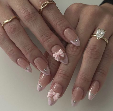 Pink Frenchies, Silver Nail Art, Silver Nail, A Aesthetic, Girly Acrylic Nails, Casual Nails, Blush Nails, Pretty Gel Nails, Really Cute Nails