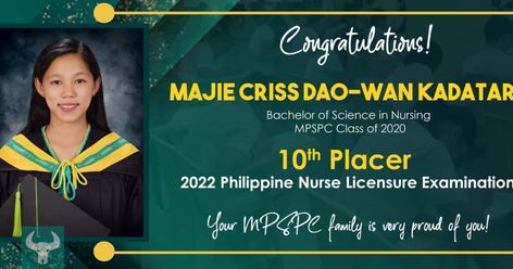 Igorot nurse Majie Criss Dao-Wan Kadtar ranked 10th in the Philippine Nurse Licensure Exam. Learn more about her inspiring story here. #Topnotcher #PhilippineNurseLicensureExam Cushing Triad Nursing, Gnm Nursing, Registered Nurse Wallpaper, Kaplan Nursing Entrance Exam, Bachelor Of Science In Nursing, Nanda Nursing Diagnosis List 2021, Becoming A Nurse, Bachelor Of Science, Board Exam