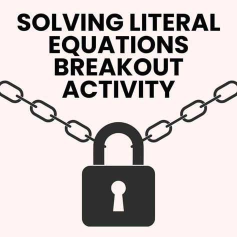 Turn solving literal equations from a dreaded task to a fun activity with these 10 free activities involving rearranging literal equations for a given variable. Literal Equations, Teaching Algebra, Algebra 1, Middle School Student, Free Activities, Equations, Classroom Decor, Fun Activities, Middle School