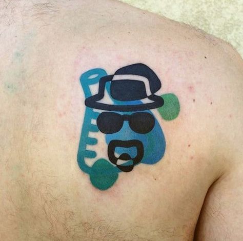 40 Small Colorful Tattoos for Men [2024 Inspiration Guide] Colorful Tattoos For Men, Color Tattoo For Men, Mambo Tattoo, Heisenberg Tattoo, Bright Colorful Tattoos, Breaking Bad Tattoo, Sticker Mood, Uv Tattoos, Small Colorful Tattoos