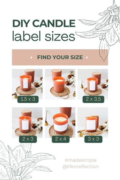 Do you make DIY candle projects? With these steps, you can easily choose the correct label size for your candle without wasting money on labels that don’t fit! How To Make Candle, Make Candle, Diy Candle Labels, Make Your Own Labels, Candle Printable, Candle Diy, Candle Projects, Printed Candles, Candle Label