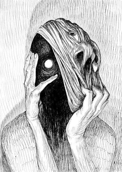 JaeHoon Choi on Behance Creepy Drawings, Arte Sketchbook, Scary Art, Creepy Art, Nature Tattoos, Doodle Patterns, A Drawing, Horror Art, Art Plastique