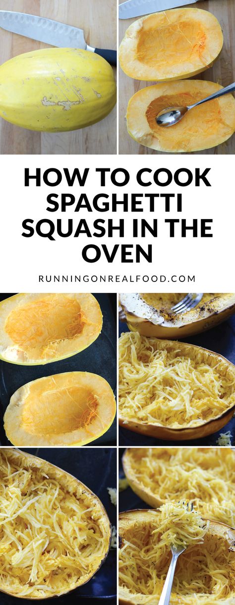 Learn how to cook spaghetti squash for perfect results every time! Great for food prep every week, have on hand for adding to salads and all your favourite recipes. High in calcium, potassium, vitamin A and C, low in calories, carbs and fat. Cook Spaghetti Squash, Cooking Spaghetti Squash, How To Cook Zucchini, Baked Spaghetti Squash, Spaghetti Squash Recipes, Paleo Dinner, Squash Recipes, Food Prep, Spaghetti Squash