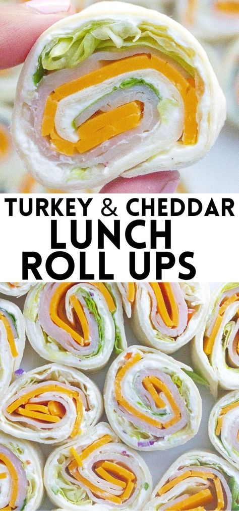 Turkey And Cheddar Pinwheels, Deli Turkey Roll Ups, Turkey Cheddar Pinwheels, Lunch Dip Recipes, Make Ahead Snacks For Camping, Zoo Picnic Lunch Ideas, Kid Friendly Sandwiches, Lunch Meat Roll Ups, Lunch Roll Ups